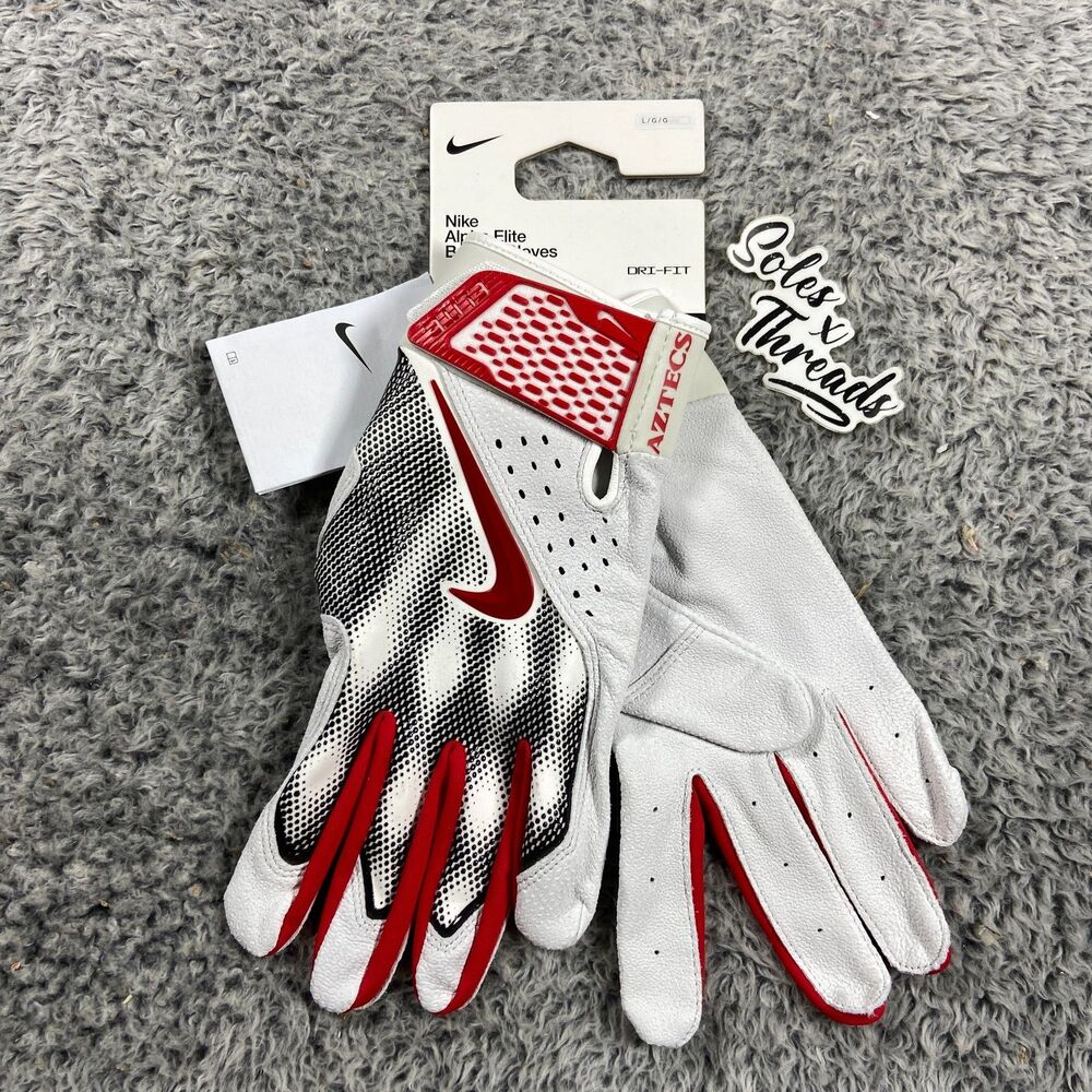 Nike Alpha Elite PE San Diego State Batting Gloves Size Large Men White Red
